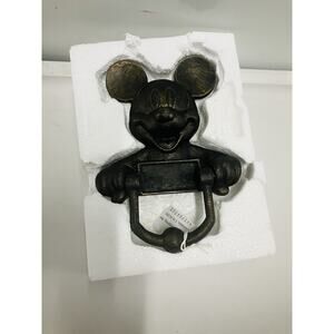 Vintage Mickey Mouse Door Knocker Bronze Metal Cast iron 80’s New In Box